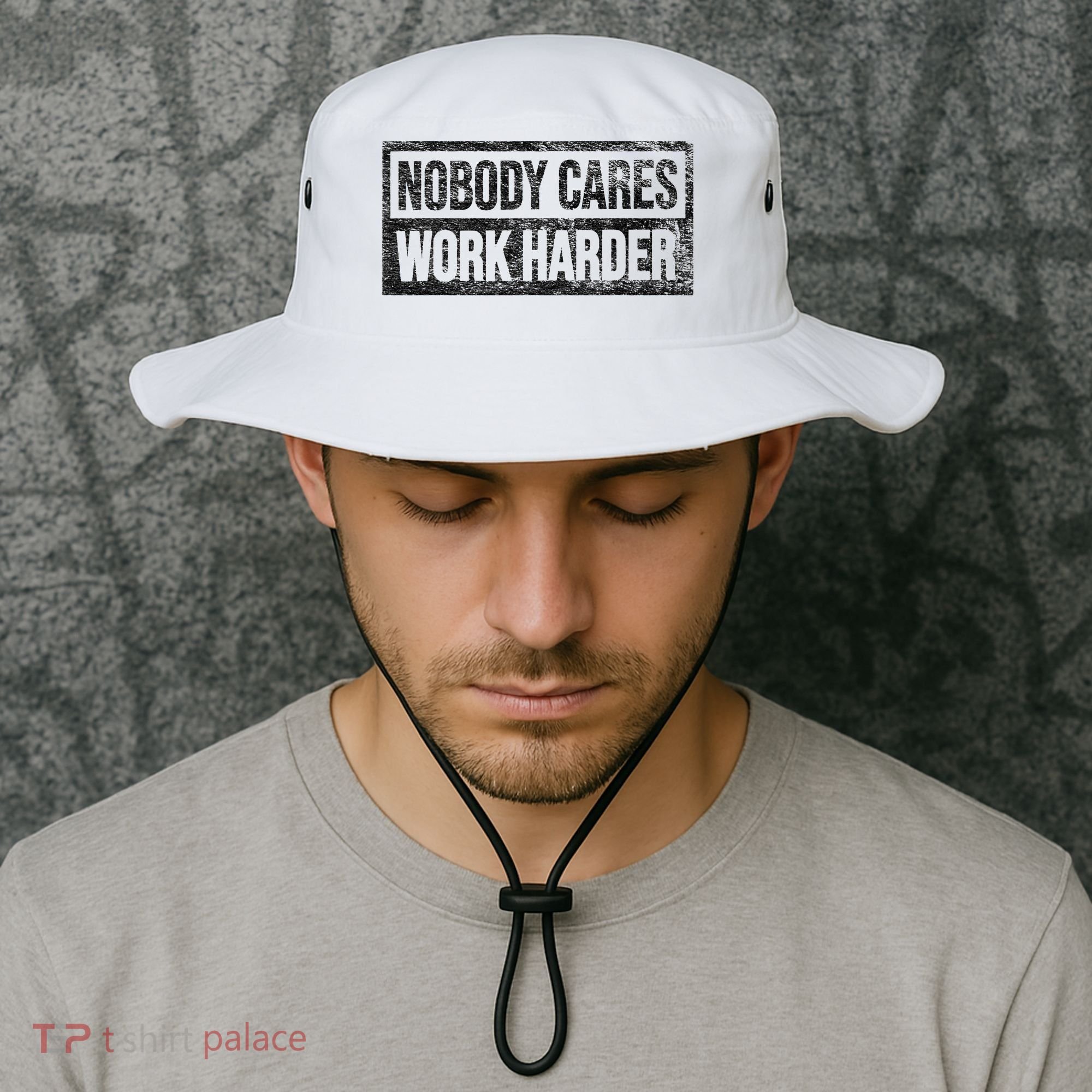 NOBODY CARES WORK HARDER Bucket Hat