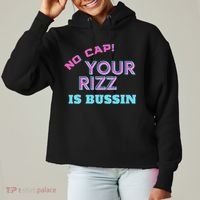 No Cap Your Rizz Is Bussin Meme Apparel Ladies Heavyweight Boxy Pullover Hoodie thumb 0