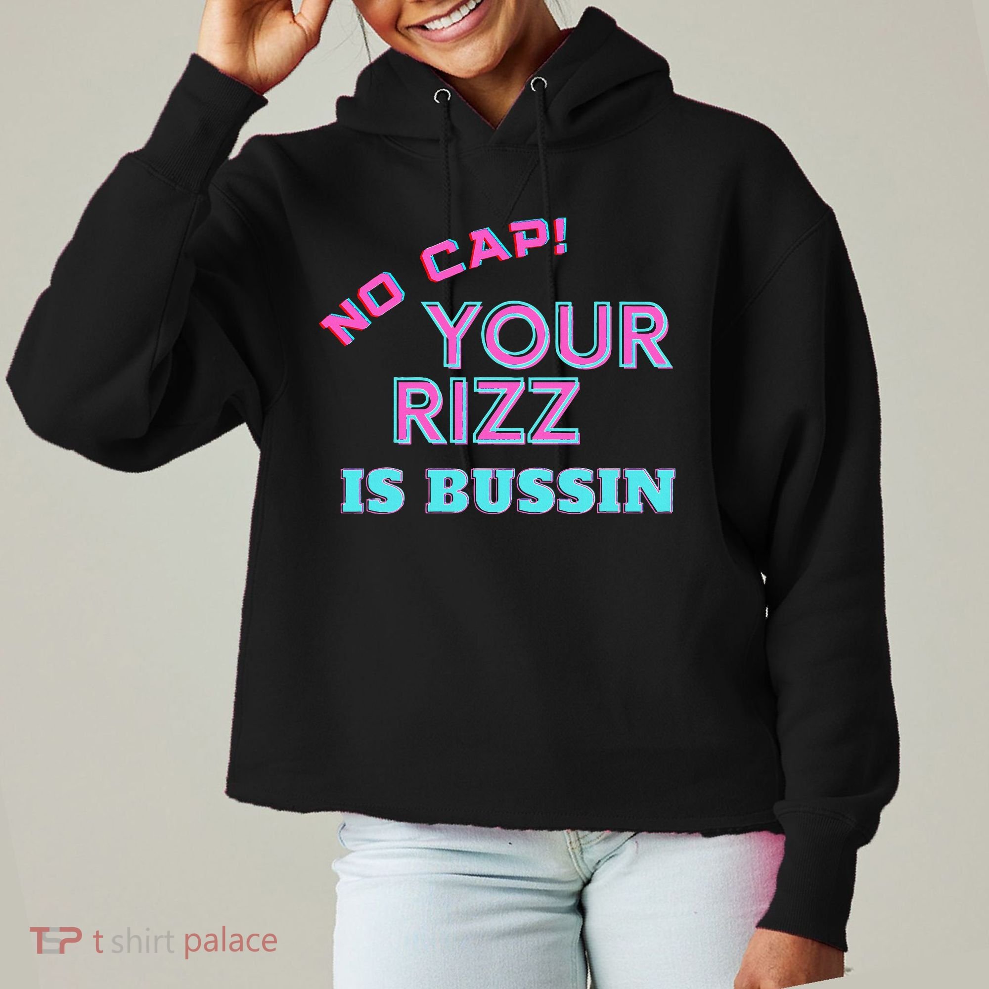 No Cap Your Rizz Is Bussin Meme Apparel Ladies Heavyweight Boxy Pullover Hoodie