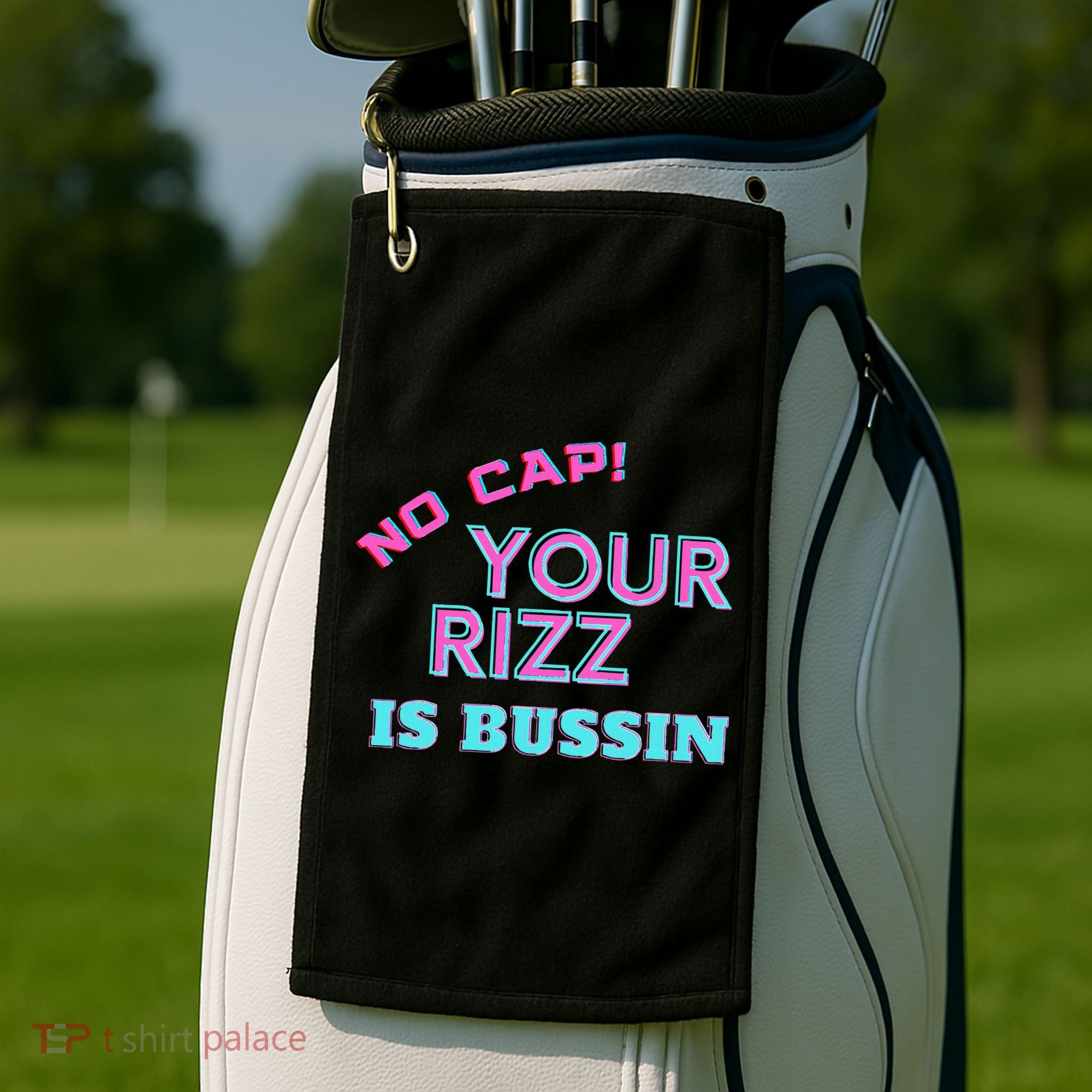 No Cap Your Rizz Is Bussin Meme Apparel Golf Towel