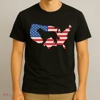Newfie Dog America Flag Patriotic Dog Lover Gift T-Shirt thumb 3