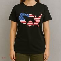 Newfie Dog America Flag Patriotic Dog Lover Gift T-Shirt thumb 4