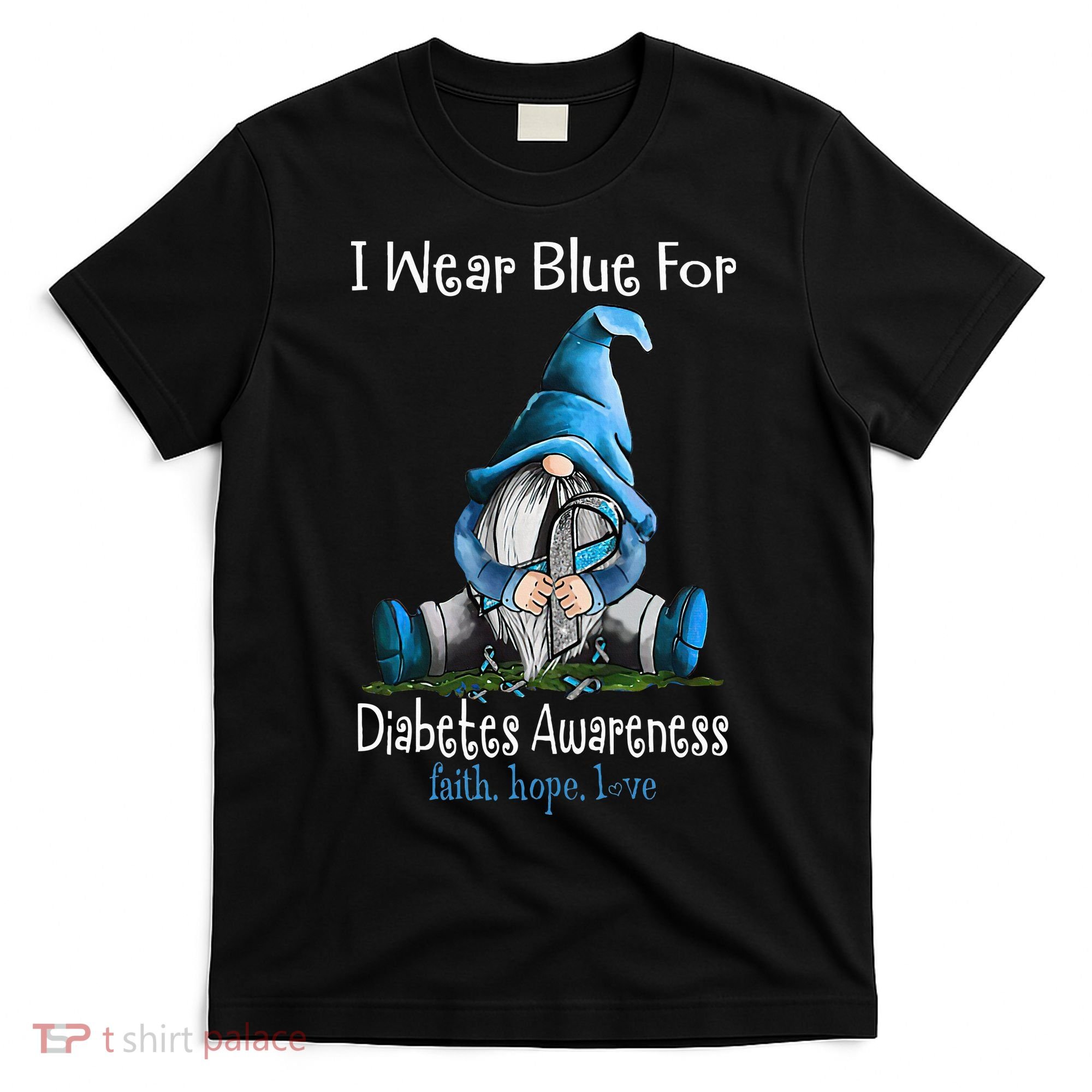 November Diabetes Awareness Month Funny Gnomes Wear Blue T-Shirt