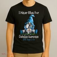 November Diabetes Awareness Month Funny Gnomes Wear Blue T-Shirt thumb 3
