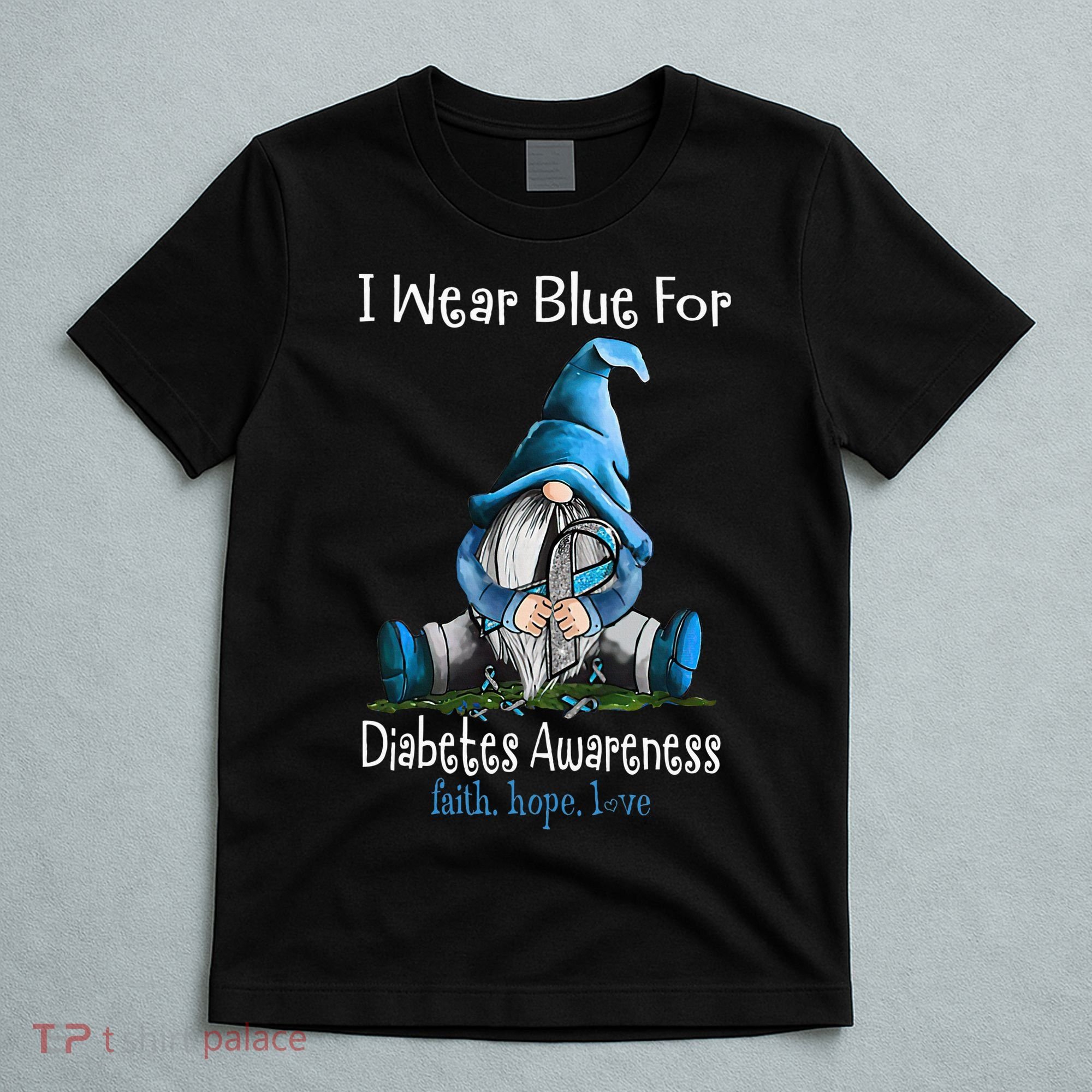 November Diabetes Awareness Month Funny Gnomes Wear Blue T-Shirt
