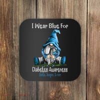 November Diabetes Awareness Month Funny Gnomes Wear Blue Coaster thumb 0