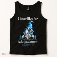 November Diabetes Awareness Month Funny Gnomes Wear Blue Tank Top thumb 2