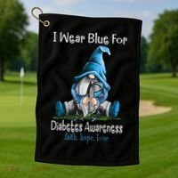 November Diabetes Awareness Month Funny Gnomes Wear Blue Golf Towel thumb 1