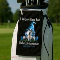 November Diabetes Awareness Month Funny Gnomes Wear Blue Golf Towel thumb 2