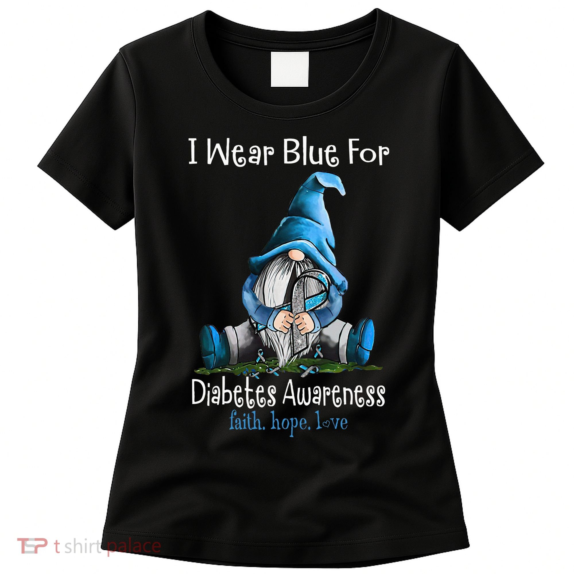 November Diabetes Awareness Month Funny Gnomes Wear Blue Women's T-Shirt