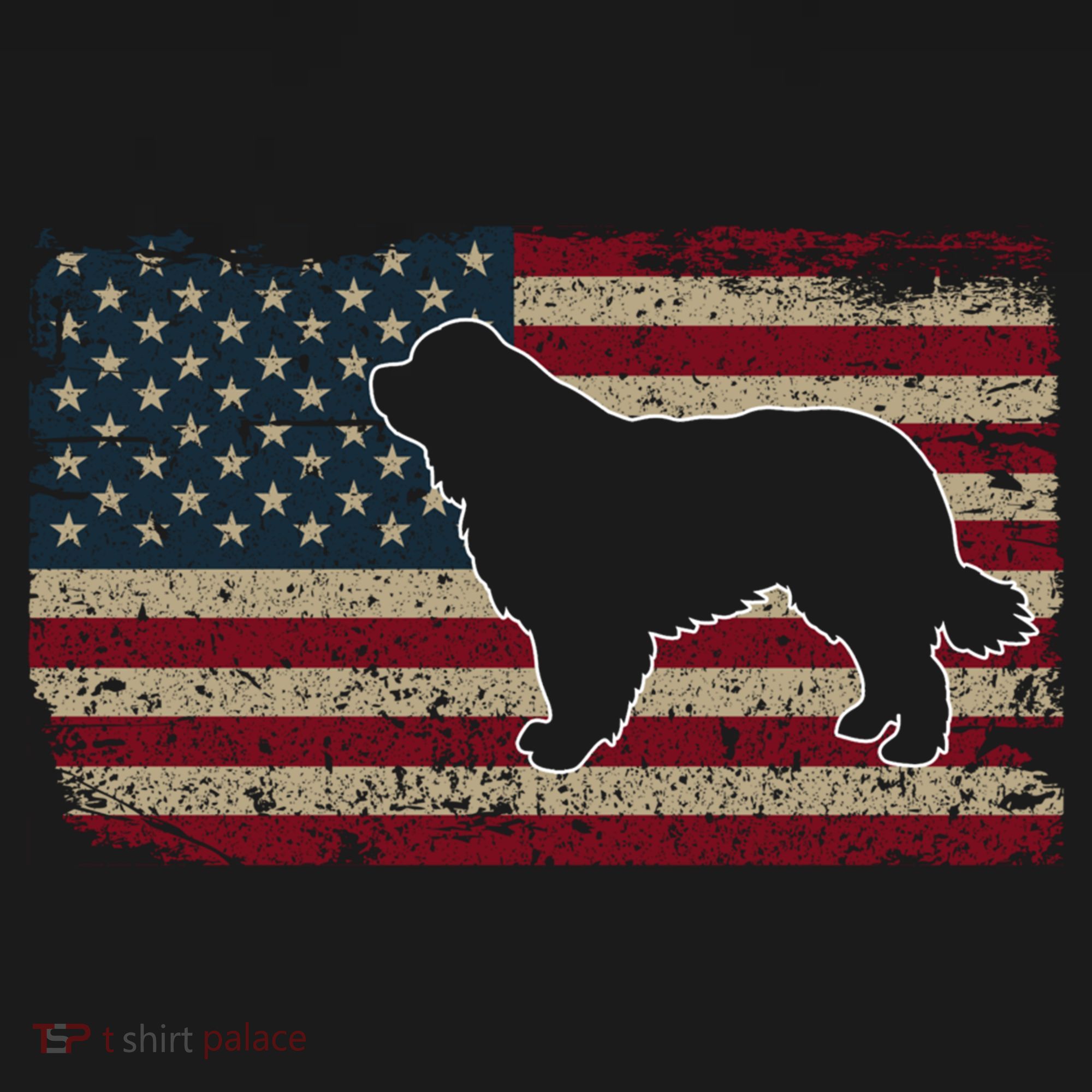 Newfie Dog America Flag Patriotic Dog Lover Gift Women's Tank Top