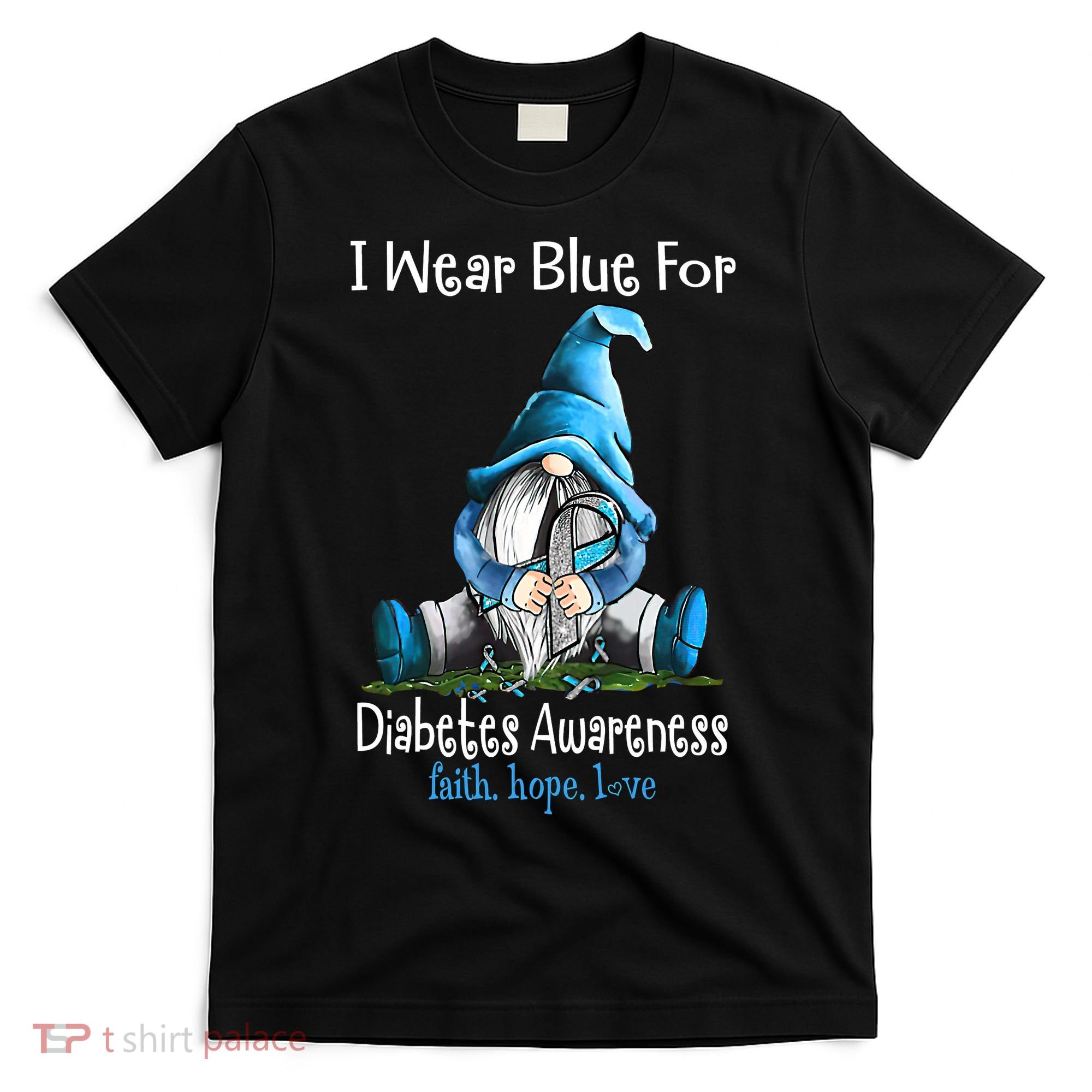 November Diabetes Awareness Funny Gnomes Wear Blue T-Shirt