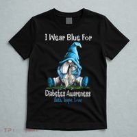 November Diabetes Awareness Funny Gnomes Wear Blue T-Shirt thumb 5