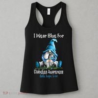 November Diabetes Awareness Funny Gnomes Wear Blue Women's Tank Top thumb 3