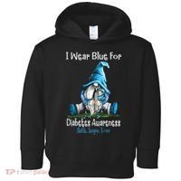 November Diabetes Awareness Funny Gnomes Wear Blue Toddler Hoodie thumb 0