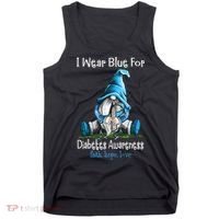 November Diabetes Awareness Funny Gnomes Wear Blue Tank Top thumb 0