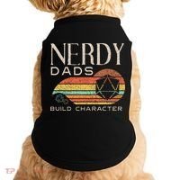 Nerdy Dads Build Character Funny Rpg Gaming D20 Dice Gamer Doggie Tank thumb 0
