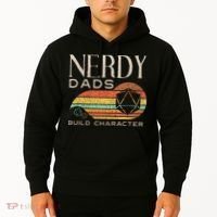 Nerdy Dads Build Character Funny Rpg Gaming D20 Dice Gamer Hoodie thumb 2