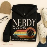 Nerdy Dads Build Character Funny Rpg Gaming D20 Dice Gamer Hoodie thumb 4