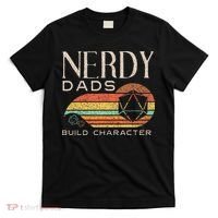 Nerdy Dads Build Character Funny Rpg Gaming D20 Dice Gamer T-Shirt thumb 0