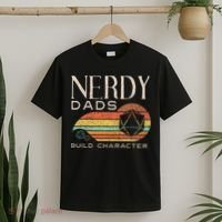 Nerdy Dads Build Character Funny Rpg Gaming D20 Dice Gamer T-Shirt thumb 2