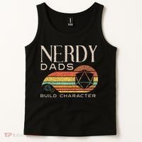 Nerdy Dads Build Character Funny Rpg Gaming D20 Dice Gamer Tank Top thumb 2