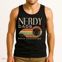 Nerdy Dads Build Character Funny Rpg Gaming D20 Dice Gamer Tank Top thumb 3