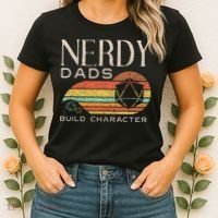 Nerdy Dads Build Character Funny Rpg Gaming D20 Dice Gamer Women's T-Shirt thumb 2