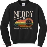 Nerdy Dads Build Character Funny Rpg Gaming D20 Dice Gamer Kids Sweatshirt thumb 0