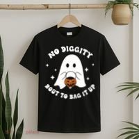 No Diggity Bout To Bag It Up Halloween Trick Or Treat Ghost T-Shirt thumb 2