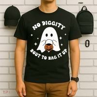 No Diggity Bout To Bag It Up Halloween Trick Or Treat Ghost T-Shirt thumb 6