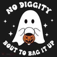 No Diggity Bout To Bag It Up Halloween Trick Or Treat Ghost Women's Hoodie thumb 2