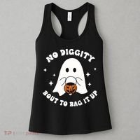 No Diggity Bout To Bag It Up Halloween Trick Or Treat Ghost Women's Tank Top thumb 3