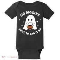 No Diggity Bout To Bag It Up Halloween Trick Or Treat Ghost Baby Bodysuit thumb 0