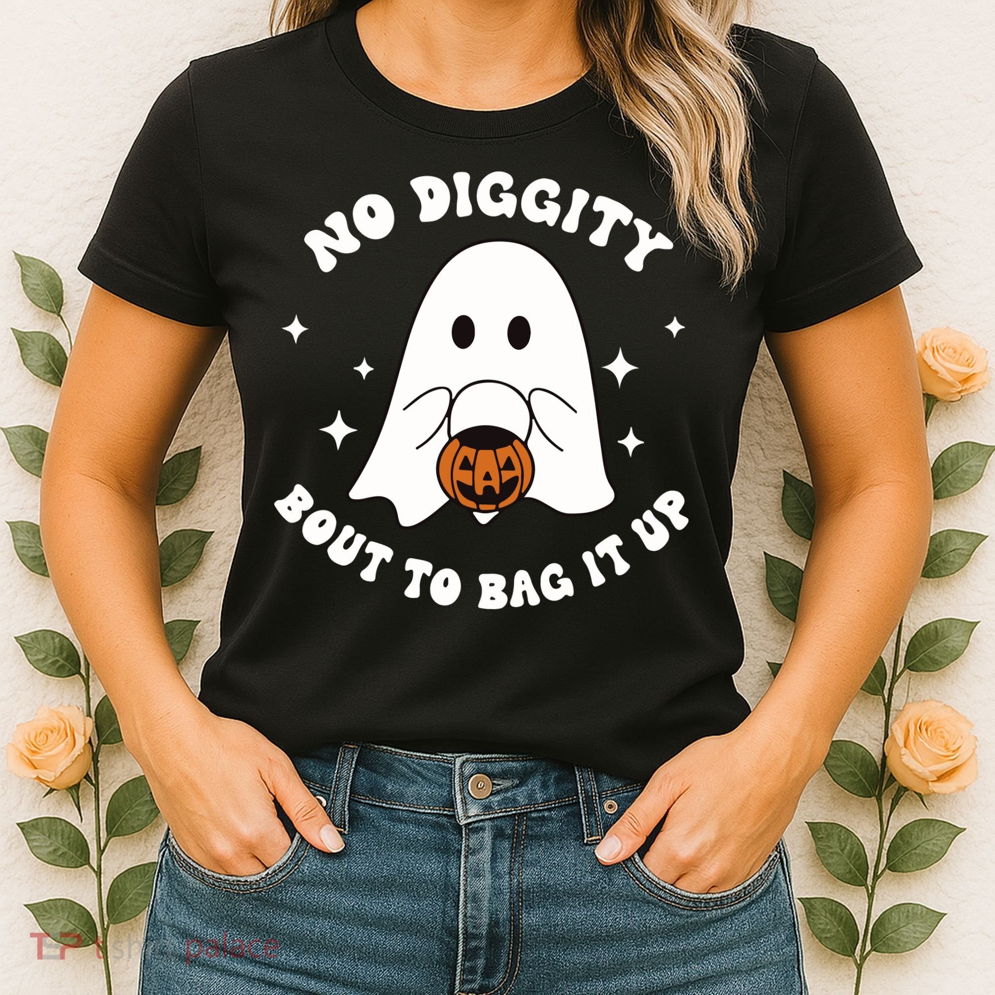 No Diggity Bout To Bag It Up Halloween Trick Or Treat Ghost Women's T-Shirt