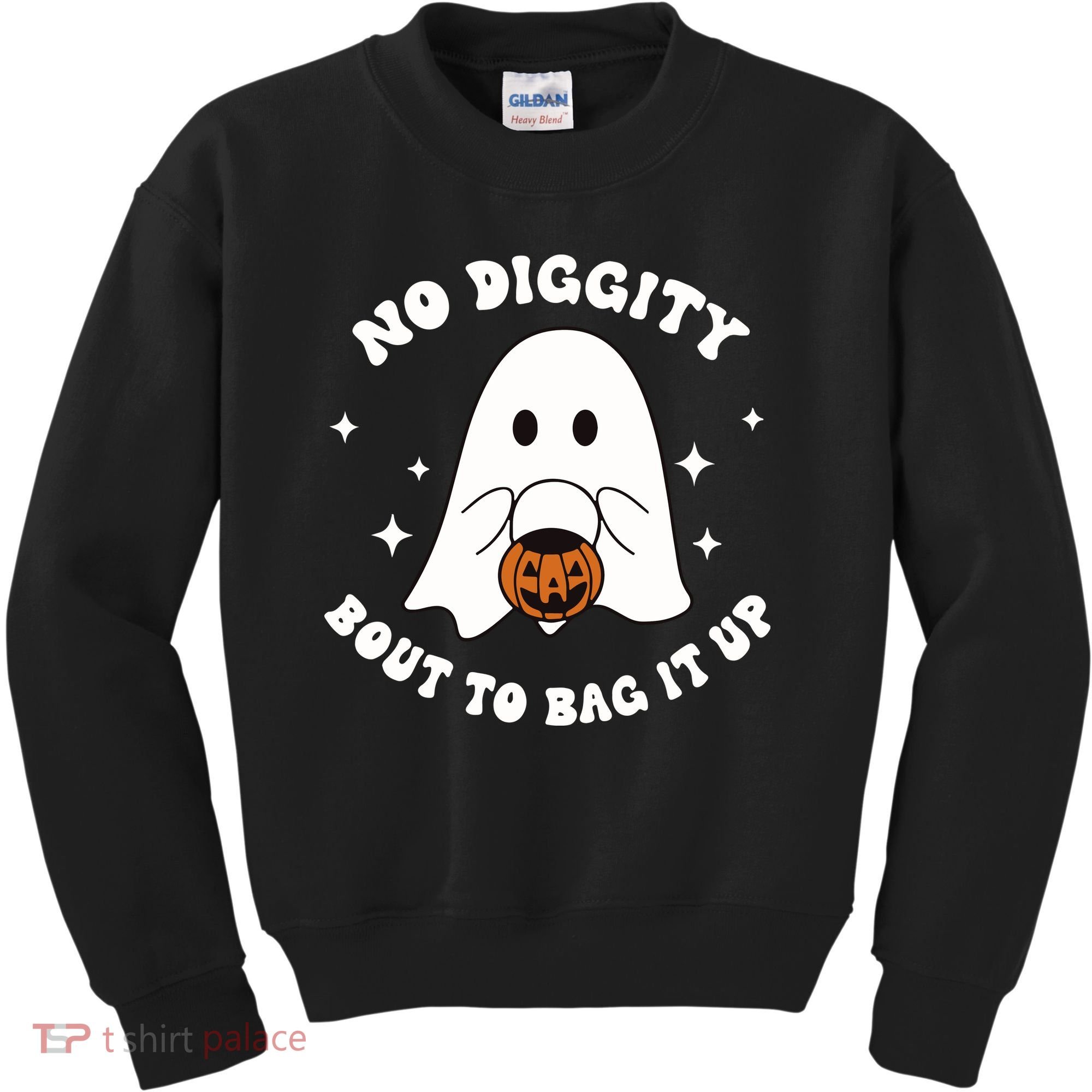 No Diggity Bout To Bag It Up Halloween Trick Or Treat Ghost Kids Sweatshirt