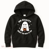 No Diggity Bout To Bag It Up Halloween Trick Or Treat Ghost Kids Hoodie thumb 0