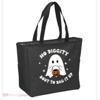 No Diggity Bout To Bag It Up Halloween Trick Or Treat Ghost Tote Bag thumb 2