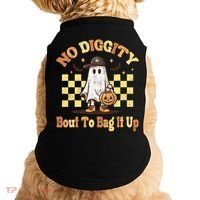 No Diggity Bout To Bag It Up Cool Ghost Halloween Doggie Tank thumb 0