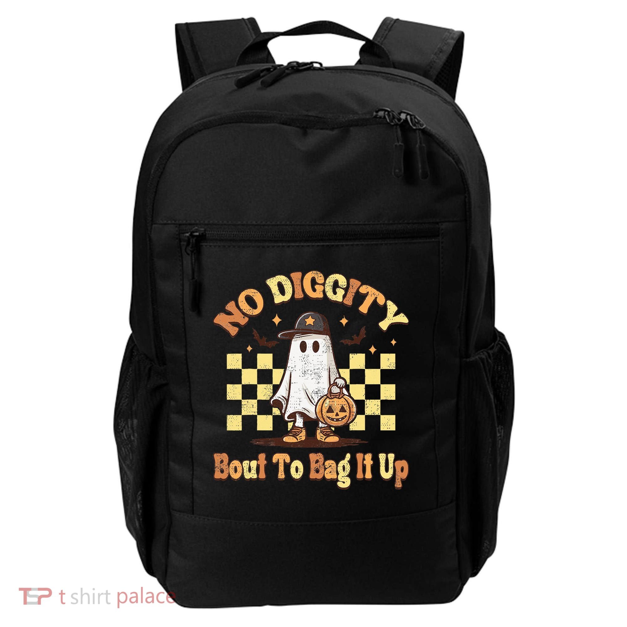No Diggity Bout To Bag It Up Cool Ghost Halloween Backpack