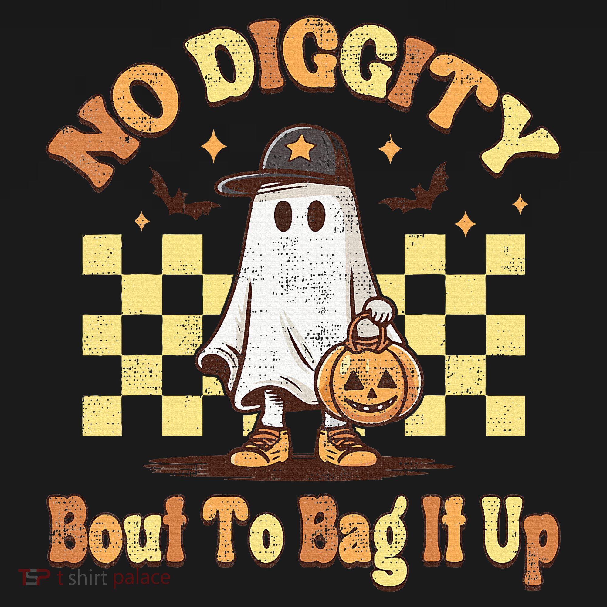 No Diggity Bout To Bag It Up Cool Ghost Halloween Bucket Hat