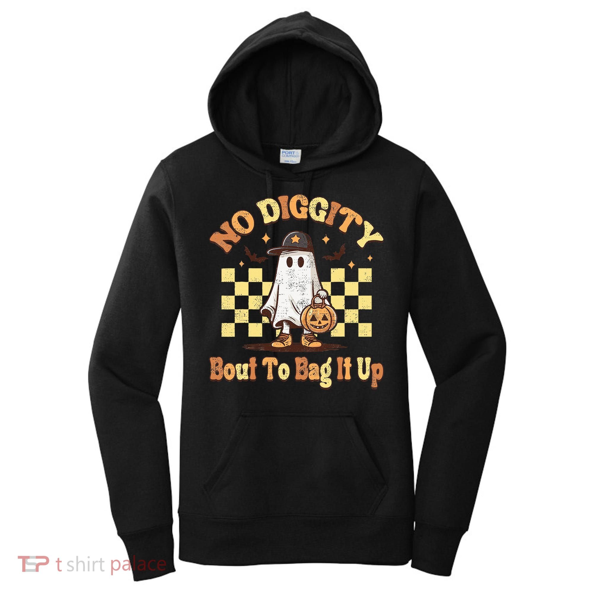 No Diggity Bout To Bag It Up Cool Ghost Halloween Women's Hoodie