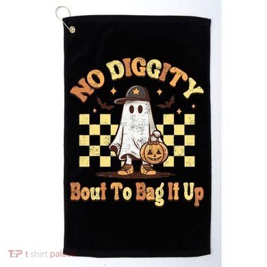 No Diggity Bout To Bag It Up Cool Ghost Halloween Golf Towel