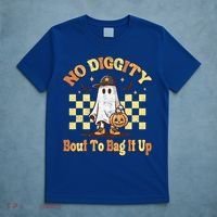 No Diggity Bout To Bag It Up Cool Ghost Halloween T-Shirt thumb 5