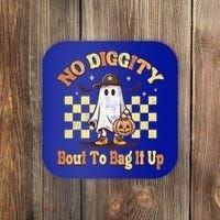 No Diggity Bout To Bag It Up Cool Ghost Halloween Coaster thumb 0