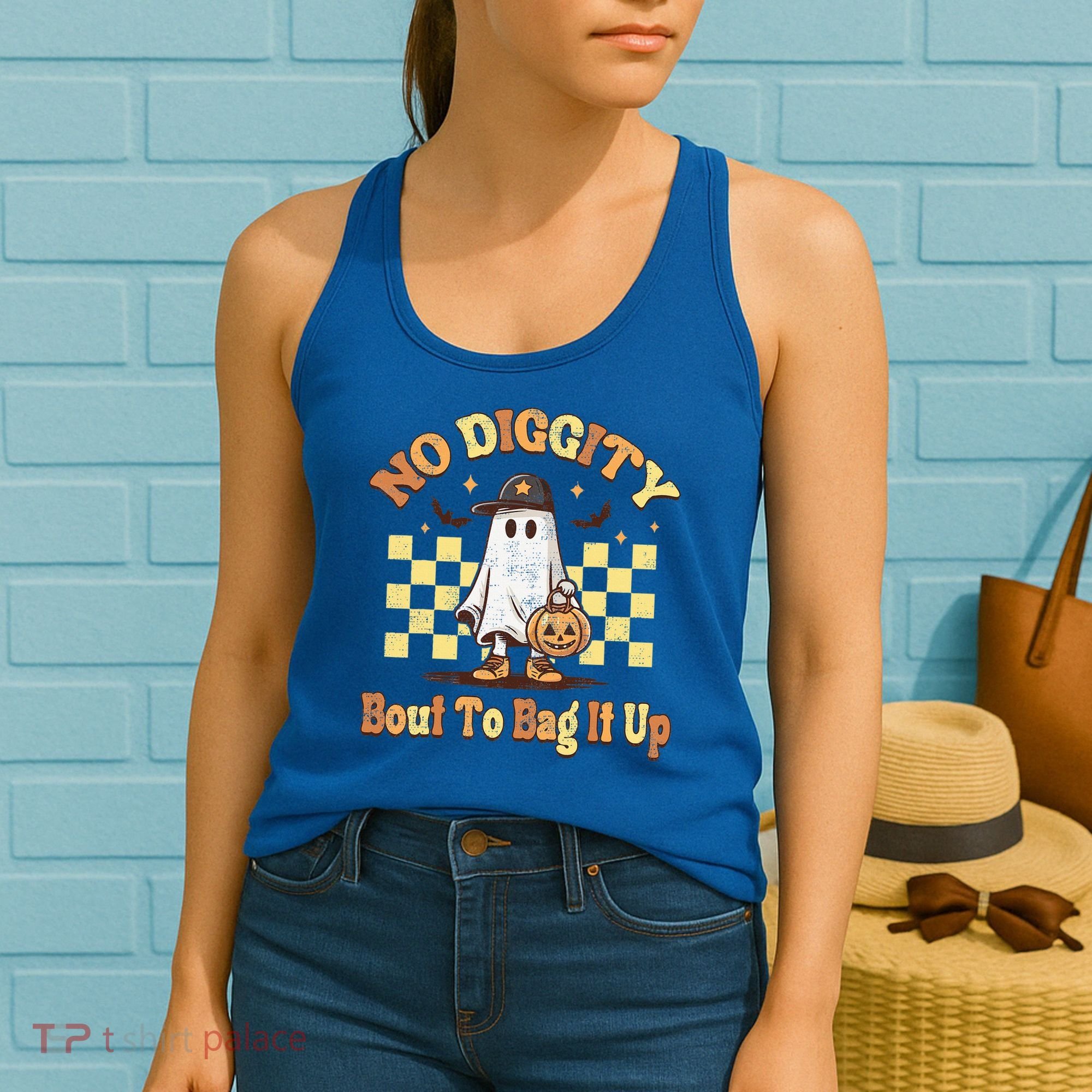 No Diggity Bout To Bag It Up Cool Ghost Halloween Women's Tank Top