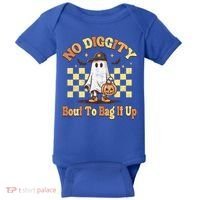 No Diggity Bout To Bag It Up Cool Ghost Halloween Baby Bodysuit thumb 0