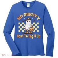 No Diggity Bout To Bag It Up Cool Ghost Halloween Women's Long Sleeve Shirt thumb 0