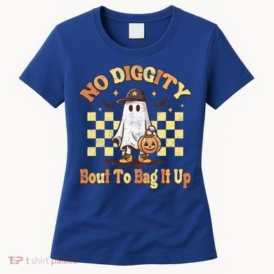 No Diggity Bout To Bag It Up Cool Ghost Halloween Women's T-Shirt