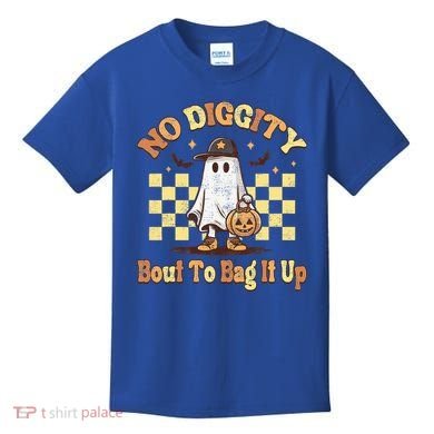 No Diggity Bout To Bag It Up Cool Ghost Halloween Kids T-Shirt